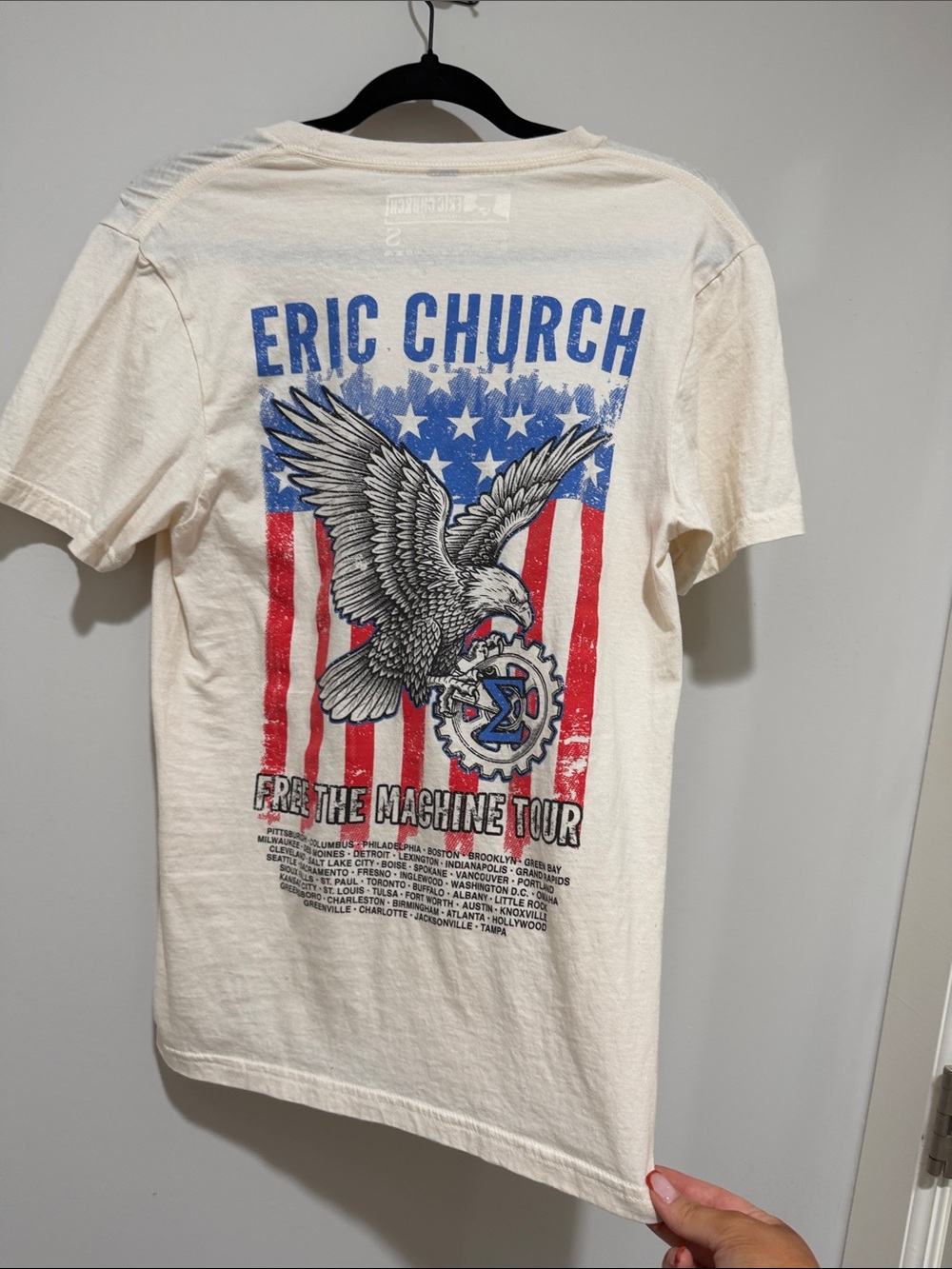 Eric Church 'Free the Machine' White Graphic Tour Tee
